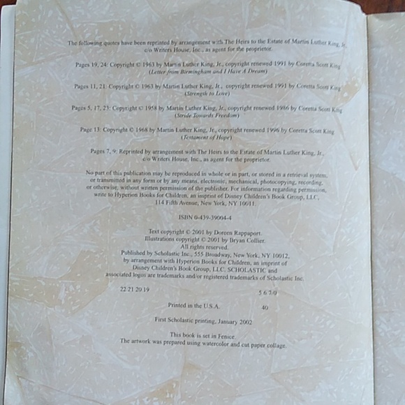 Martin Luther King Junior MLK Jr Children's Picture Book History Biography Home - Picture 4 of 5